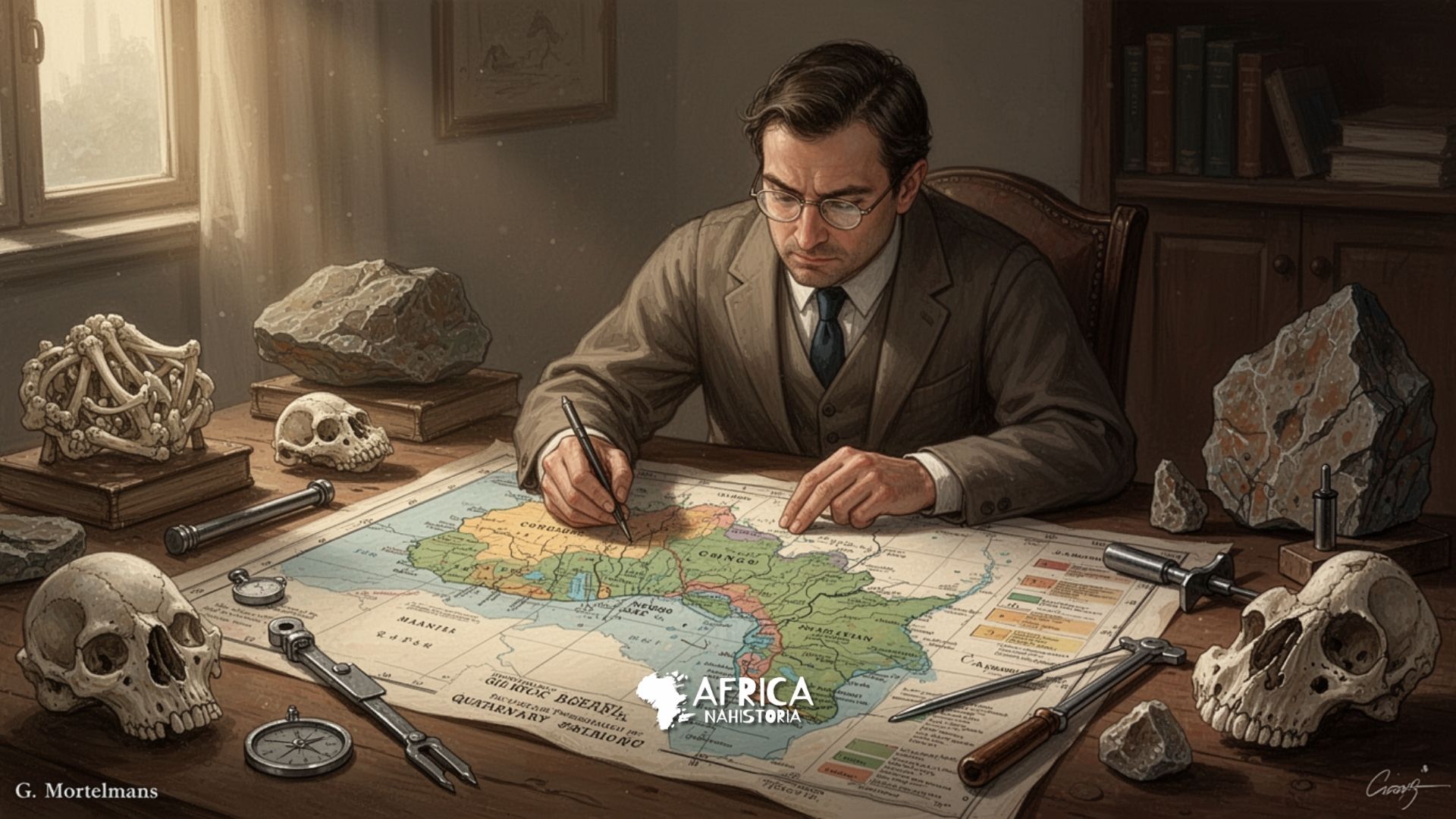 G. van Beek Identificou móveis de pedra com cascos de touro