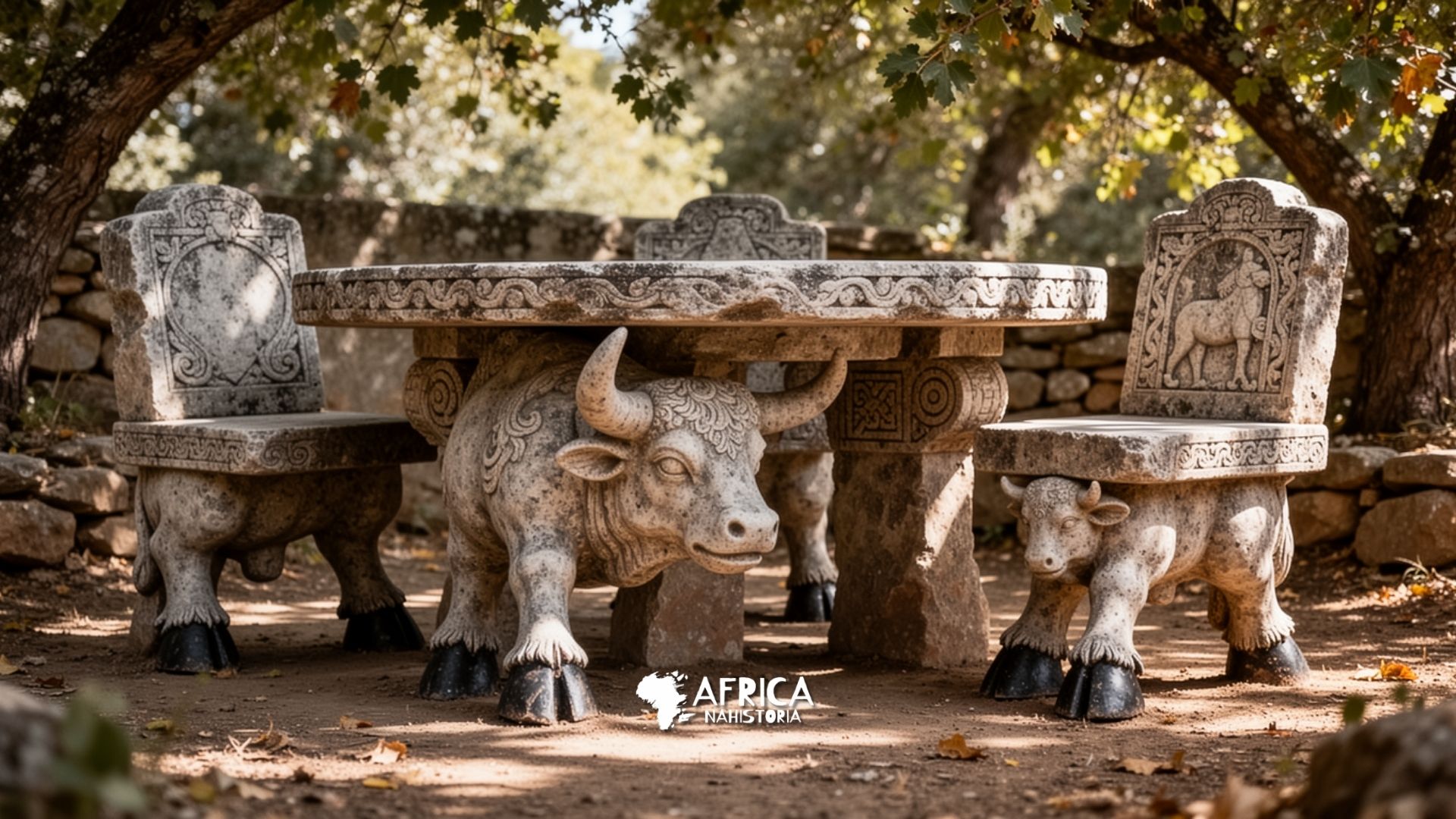 G. van Beek Identificou móveis de pedra com cascos de touro