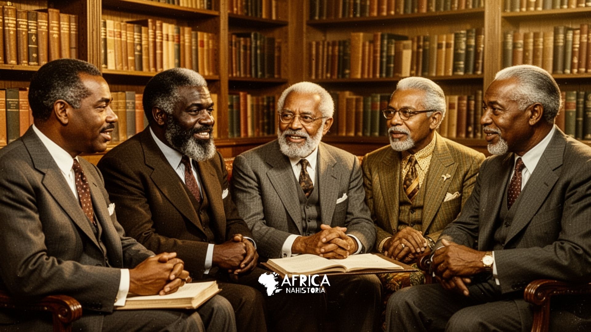 George Padmore, Paul Robeson, W. E. B. Du Bois, Marcus Garvey e Max Yergan