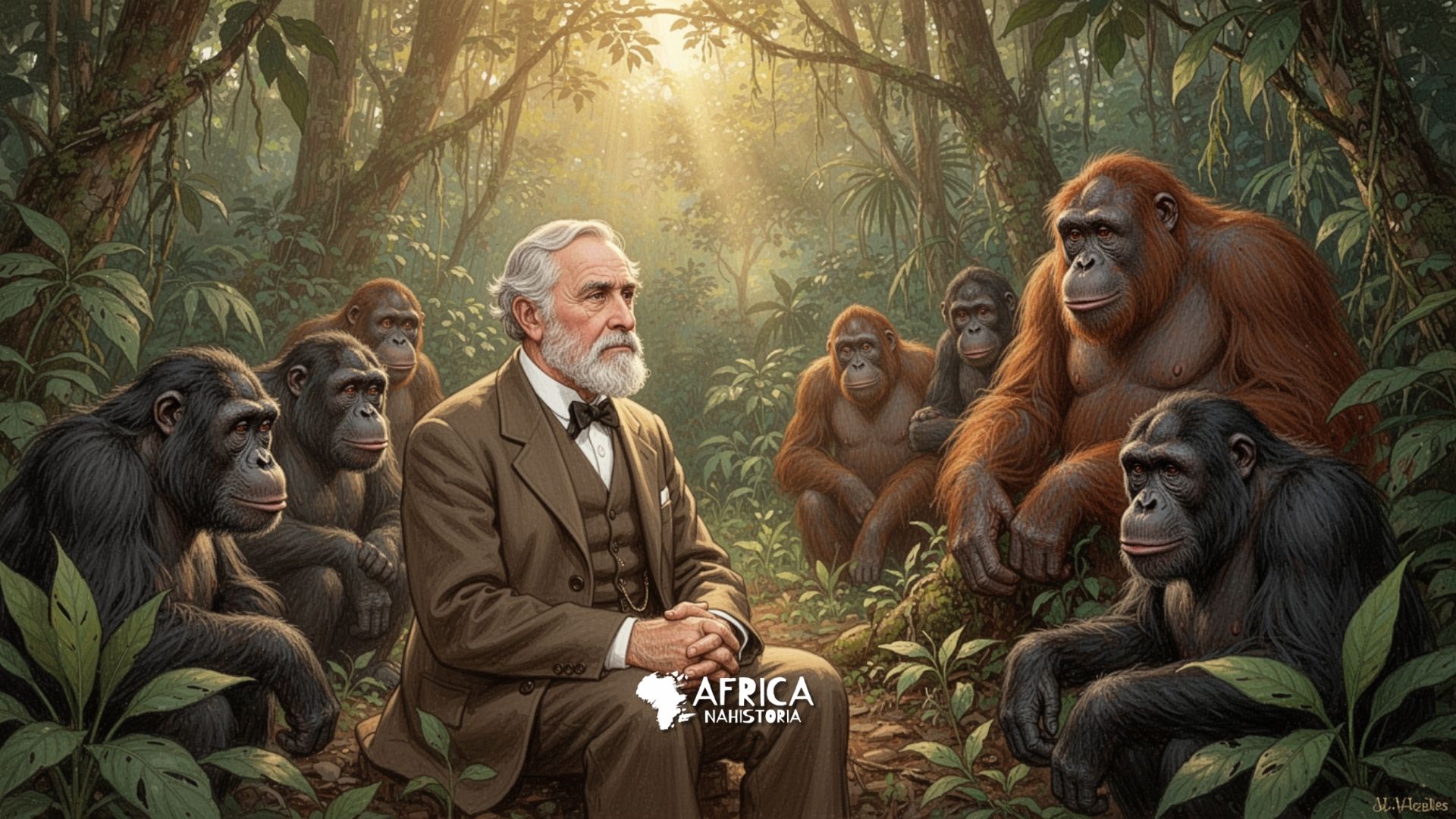 W. W. Howells Afirmou que os grandes macacos da África estão mais próximos do homem do que do orangotango